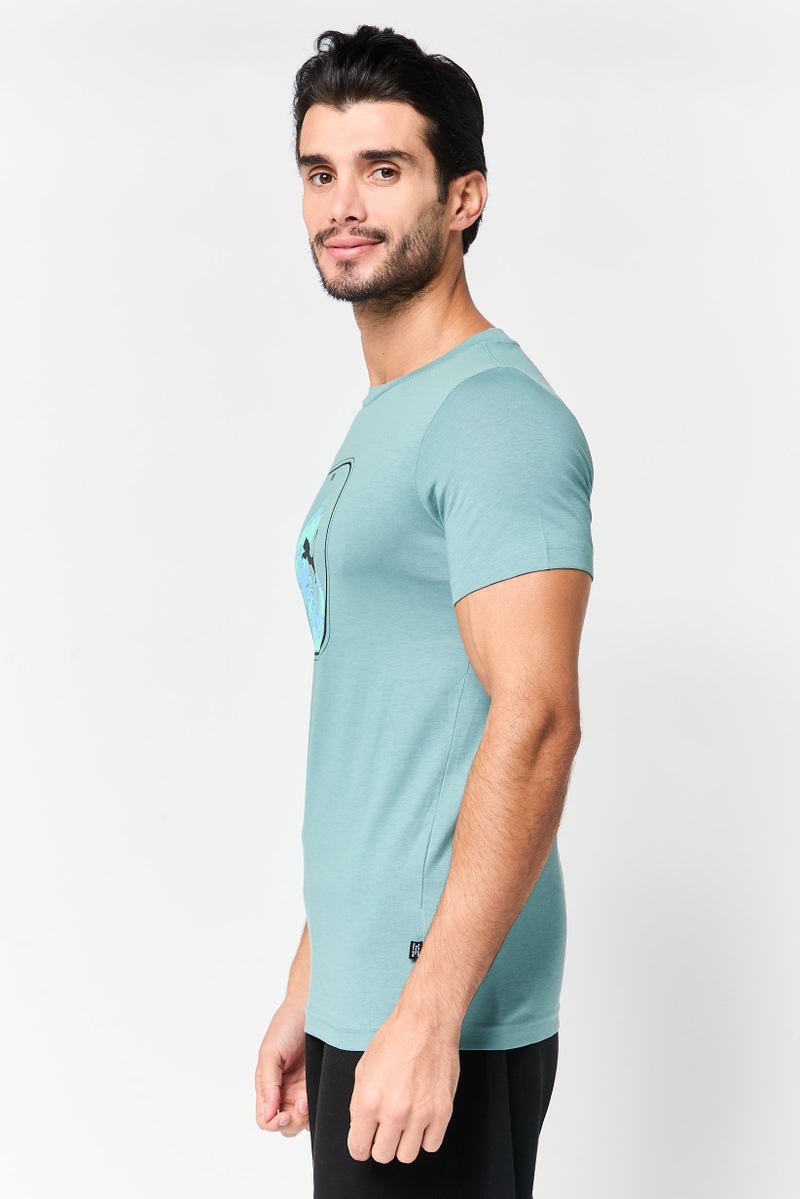 PUMA Men Sportswear Fit Short Sleeve Outdoor T-Shirt, Sage Green - Image 3